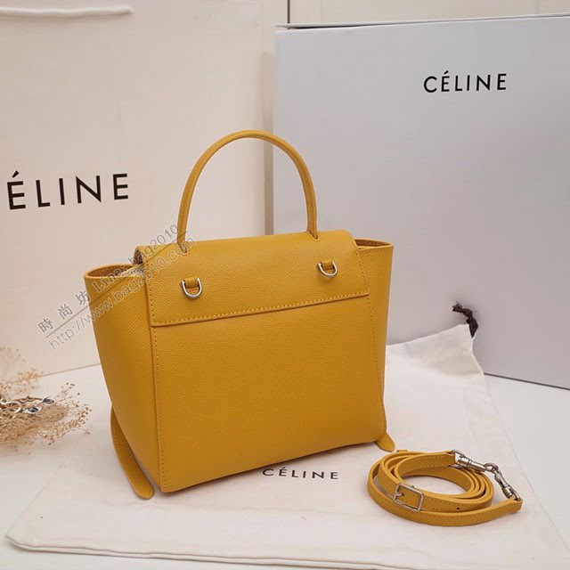 Celine女包 賽琳掌紋牛皮小號手提包 Celine belt bag鯰魚包 189003  slyd2054